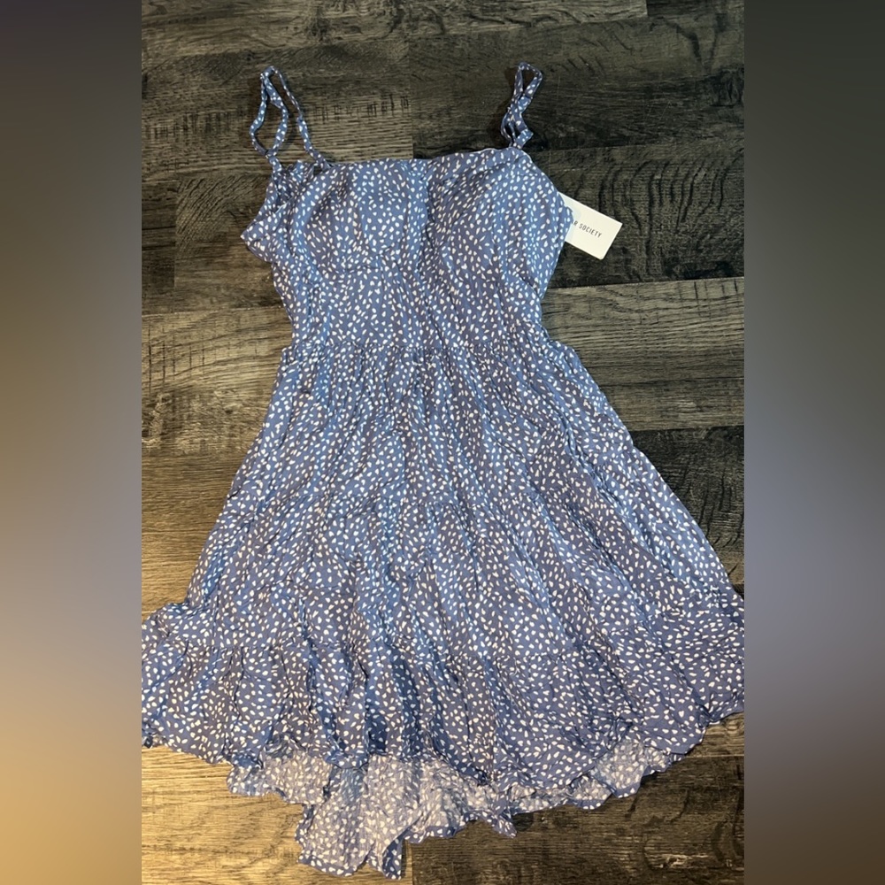 Blue floral pattern dress